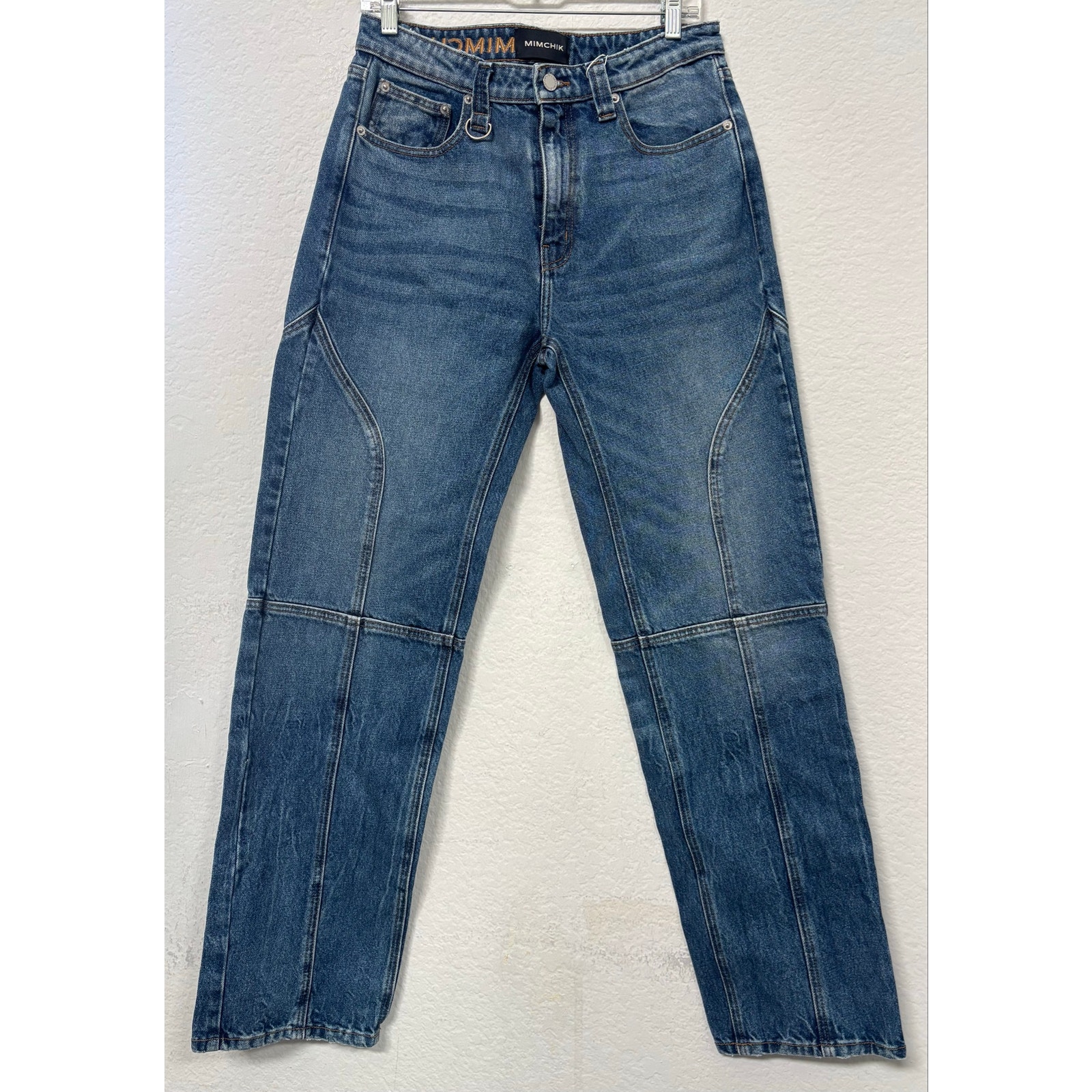 Mimchik Maria Jeans Straight Leg Blue Denim Medium Wash Size 29 Nwt — image 2 of 8
